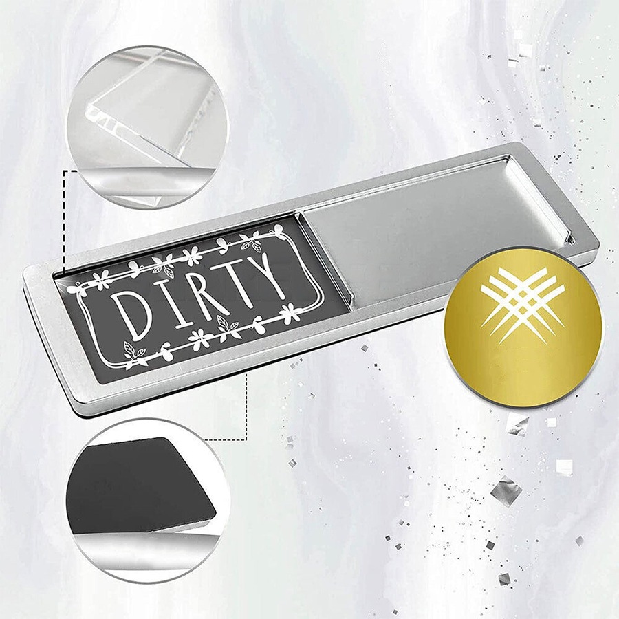 Clean Dirty Dishwasher Magnet Indicator Sign Non-Scratch Simple Sliding Kitchen