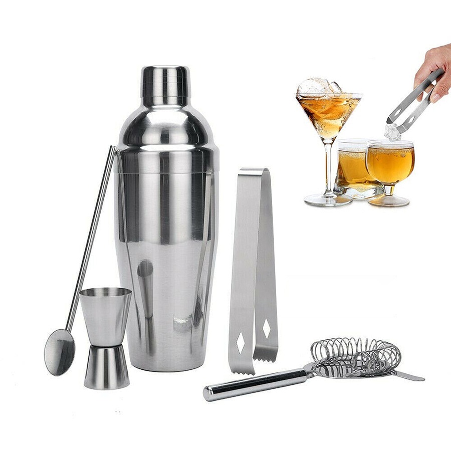 Cocktail Shaker Set Maker Mixer Martini Spirits Bar Strainer Bartender Kit - 750ML