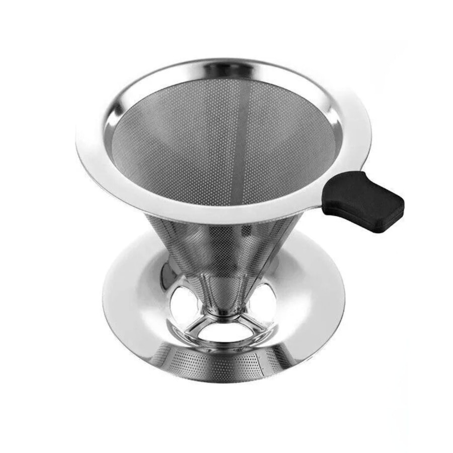 Coffee Tea Cup Drip Filter Mesh Holder Reusable Stainless Steel Pour Over Funnel