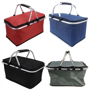 Collapsible Foldable Outdoor Picnic Basket Insulated Cooler Bag Carry Tote