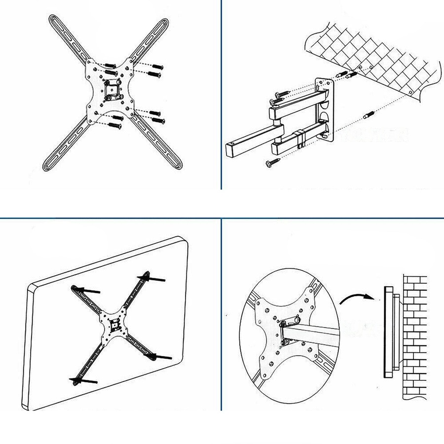 Corner TV Wall Mount Bracket Tilt Swivel 32 37 40 42 50 52 55 Plasma LCD LED