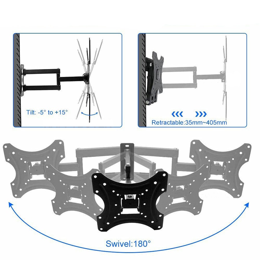 Corner TV Wall Mount Bracket Tilt Swivel 32 37 40 42 50 52 55 Plasma LCD LED
