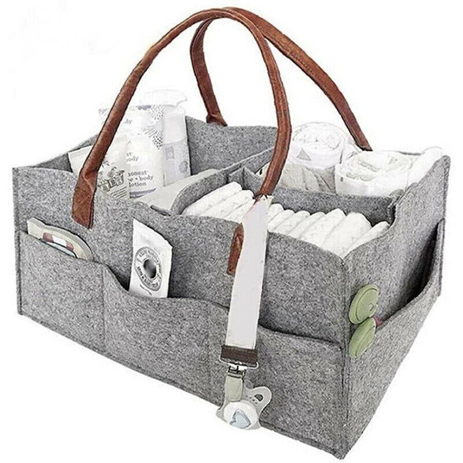 Diaper Caddy Nursery Storage Baby Organizer Basket Nappy Bin Infant Wipes Bag