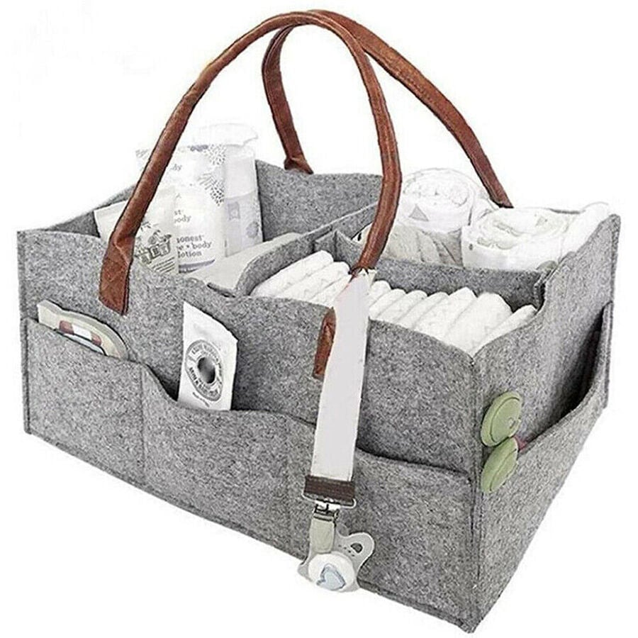 Diaper Caddy Nursery Storage Baby Organizer Basket Nappy Bin Infant Wipes Bag