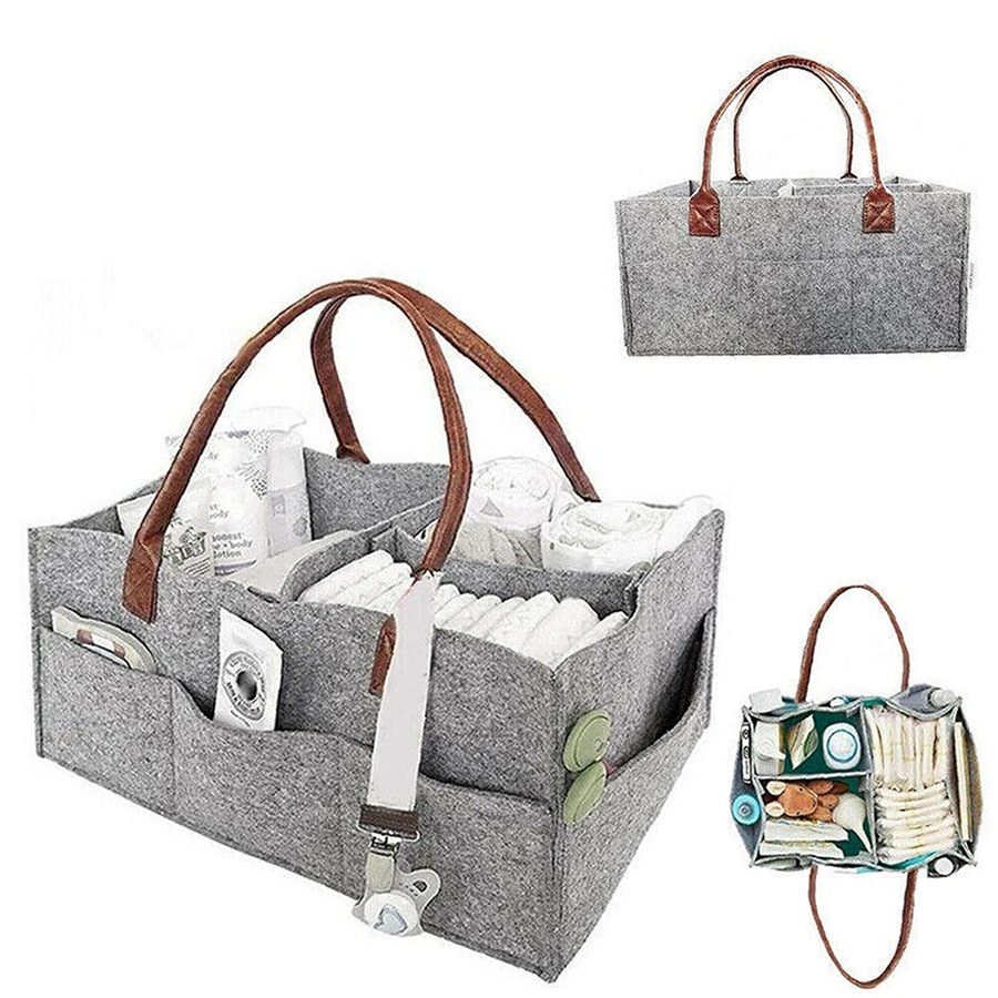 Diaper Caddy Nursery Storage Baby Organizer Basket Nappy Bin Infant Wipes Bag