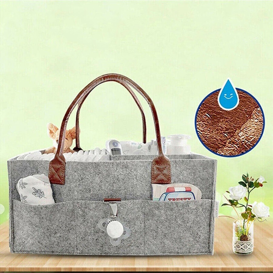 Diaper Caddy Nursery Storage Baby Organizer Basket Nappy Bin Infant Wipes Bag