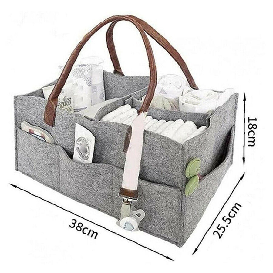 Diaper Caddy Nursery Storage Baby Organizer Basket Nappy Bin Infant Wipes Bag