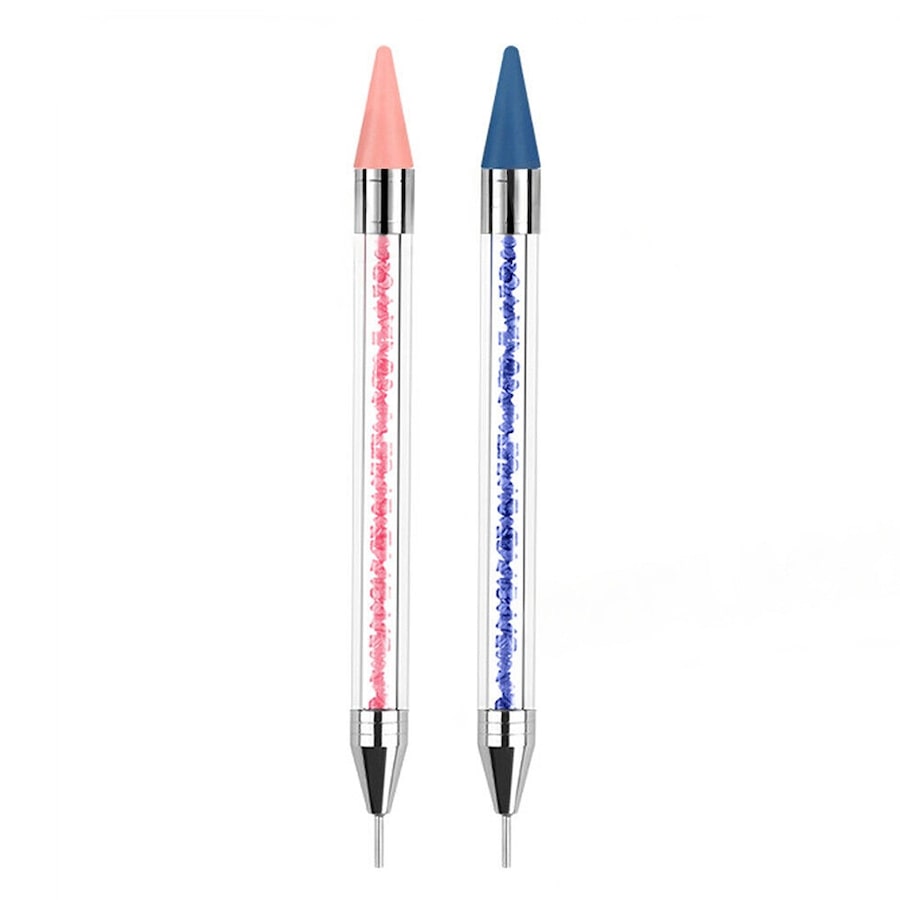 Dotting Pen Dual Ended Rhinestone Picker Wax Pencil Manicure Nail Art Tool - 2pcs