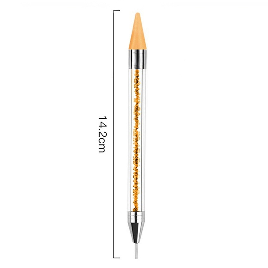 Dotting Pen Dual Ended Rhinestone Picker Wax Pencil Manicure Nail Art Tool - 2pcs