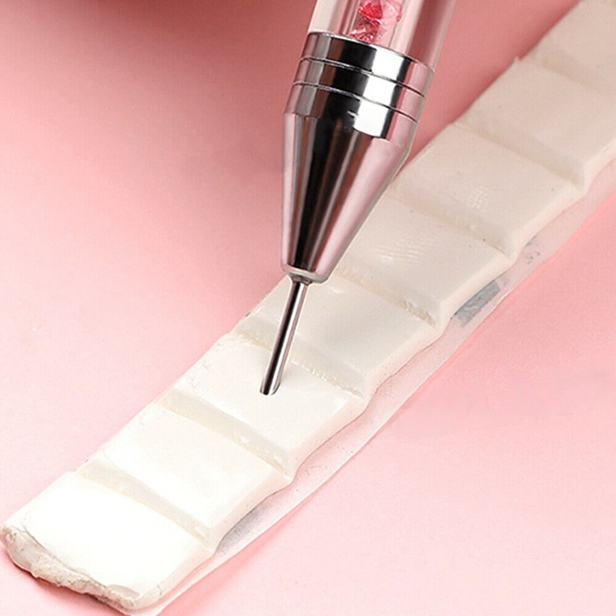 Dotting Pen Dual Ended Rhinestone Picker Wax Pencil Manicure Nail Art Tool - 2pcs