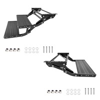 Double Single Caravan Step Black Pull Out Folding Aluminium Off Road RV Trailer