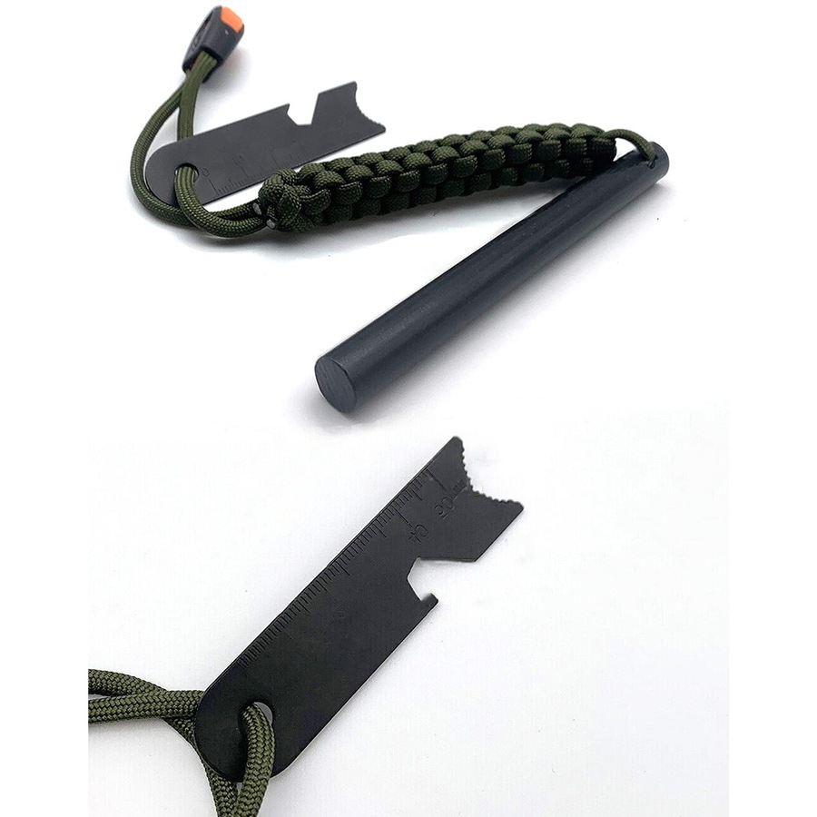 Ferrocerium Flint Rod Survival Fire Starter with Striker Paracord