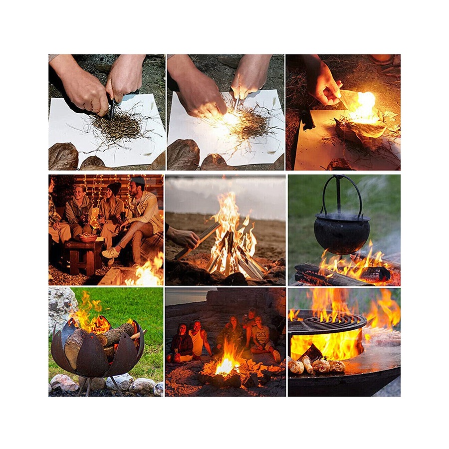 Ferrocerium Flint Rod Survival Fire Starter with Striker Paracord