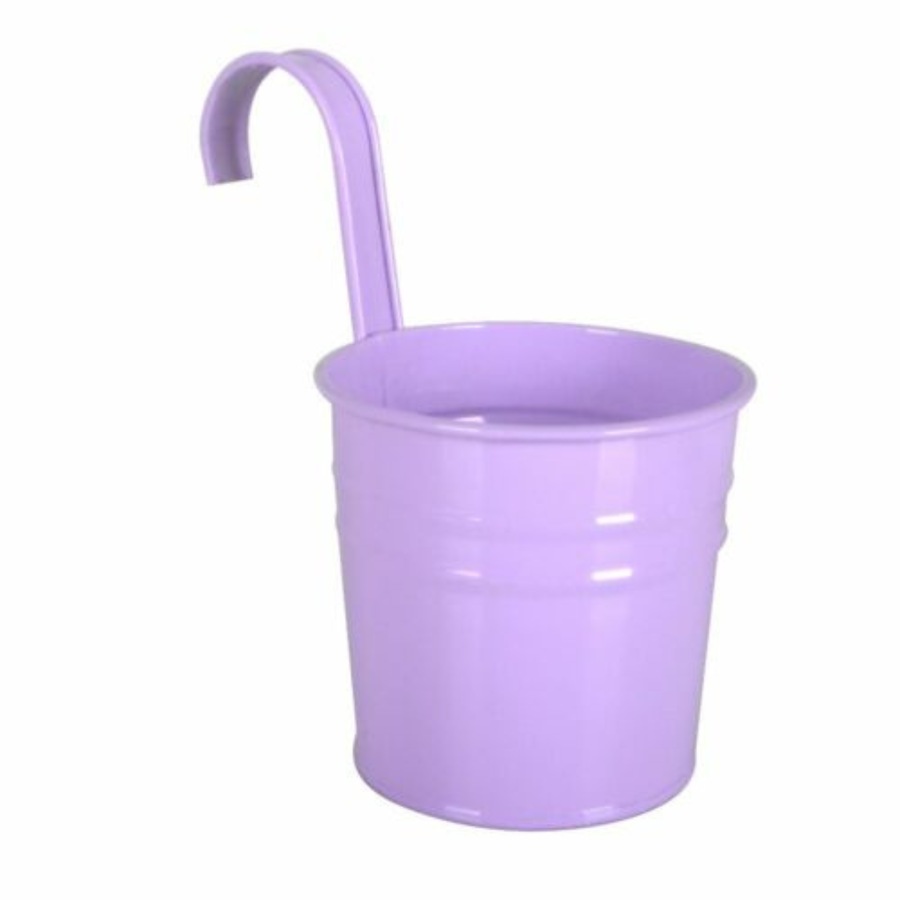 Flower Pot Hanging Pots Balcony Garden Plant Metal Hooks Iron Planter - 10 Colours