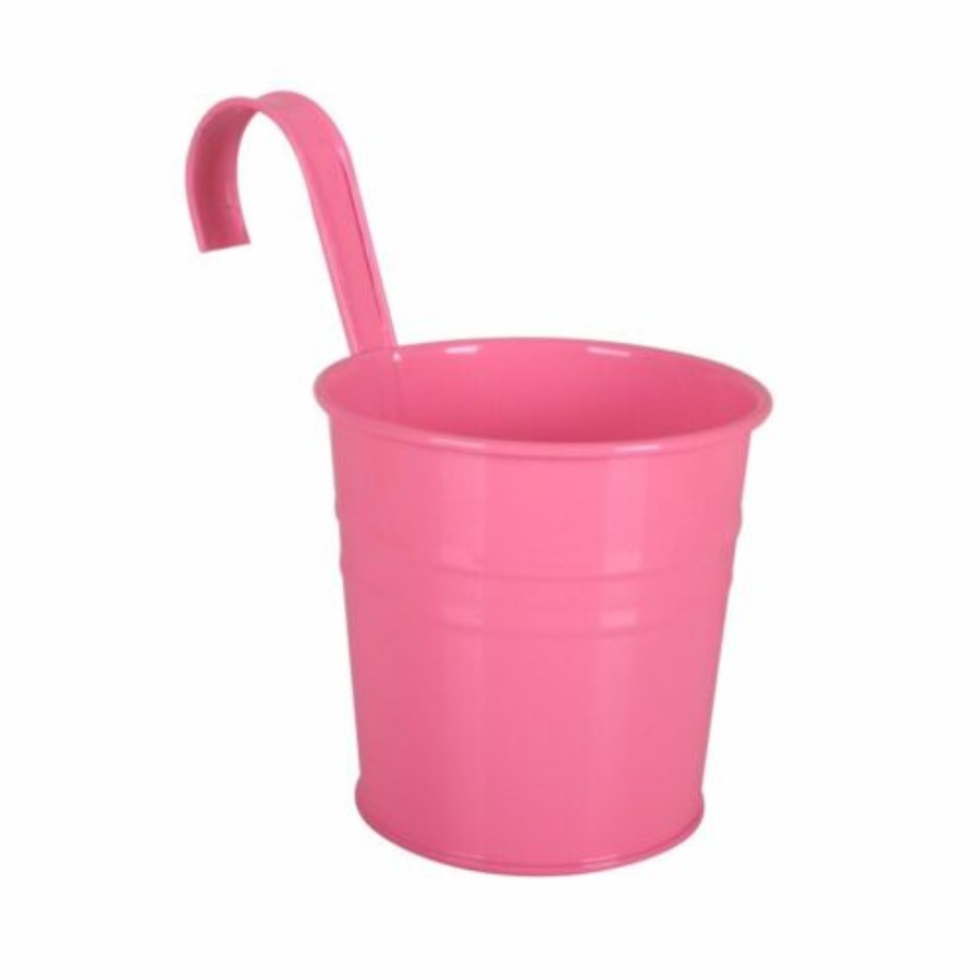 Flower Pot Hanging Pots Balcony Garden Plant Metal Hooks Iron Planter - 10 Colours