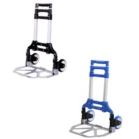 Foldable 2-Wheel Folding Aluminium Hand Trolley Luggage Cargo Cart Truck 80KG