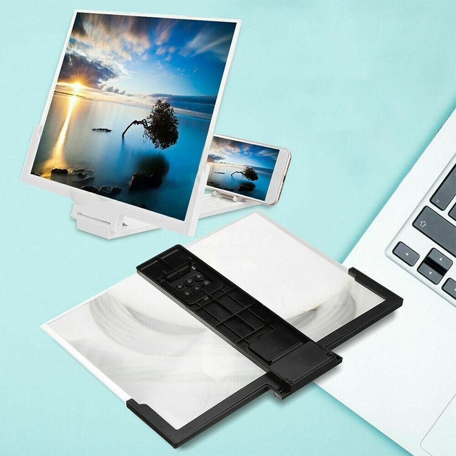 Folding Mobile Phone Screen Magnifier 3D HD Amplifier Stand Bracket Enlarge - 14in