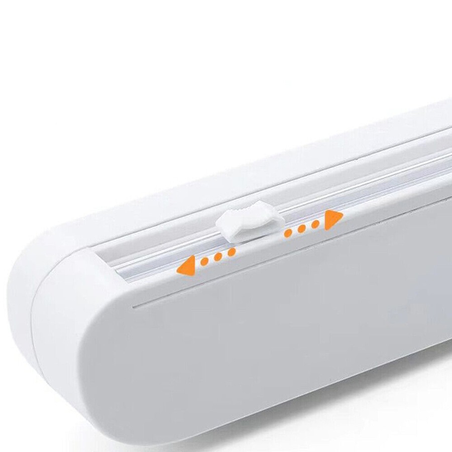 Food Wrap Dispenser Plastic Cutter Foil Cling Film Storage Holder Box Kitchen