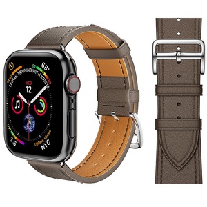 For Apple Watch iWatch Band Series 9 8 7 6 5 4 3 SE 45 44 41 Leather Strap - Khaki Grey
