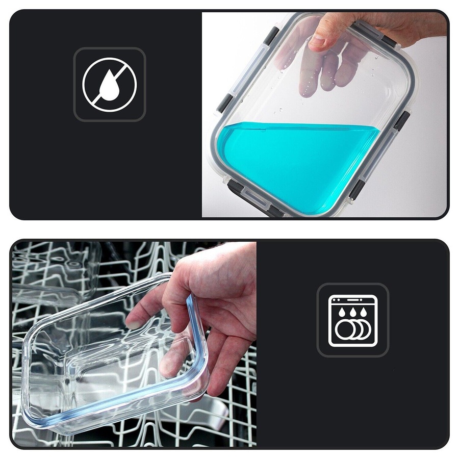 Glass Food Storage Containers With Lids Airtight - 10 Pack Meal Prep Containers