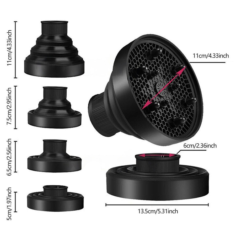 Hair Dryer Diffuser Silicone Universal Travel Professional Salon Foldable