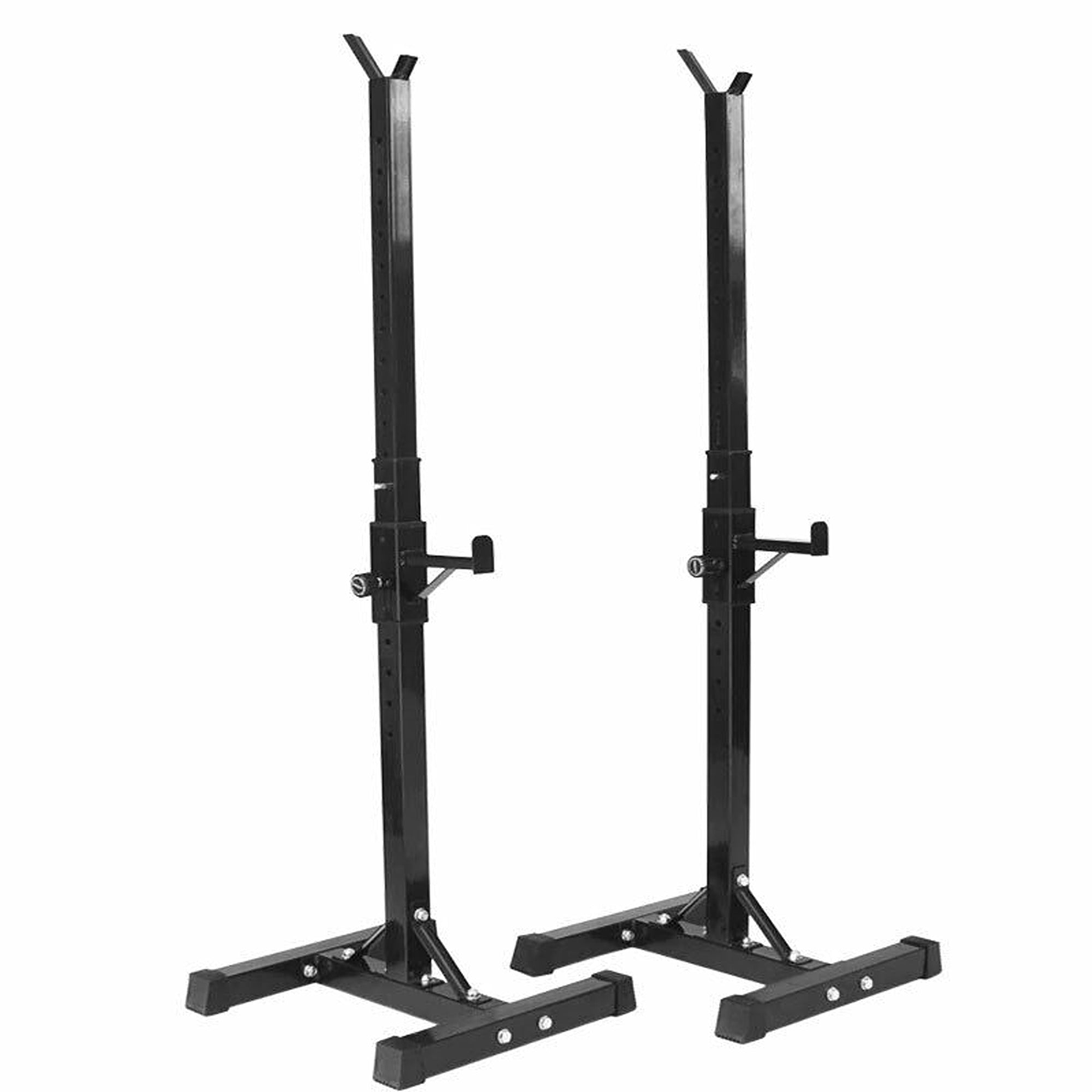 Home Gym Pair of Portable Adjustable Squat Rack Barbell Bar Stand Australia