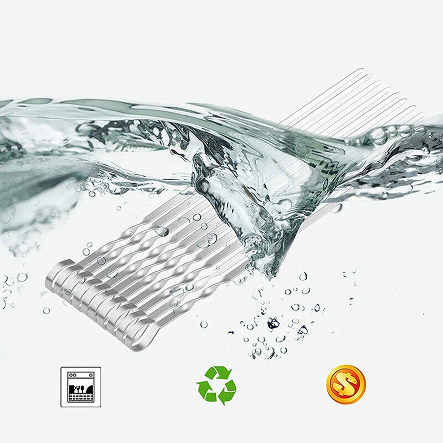 Kabob Skewers Premium Flat Metal BBQ Barbecue Skewer Long Stainless - 14 Pack