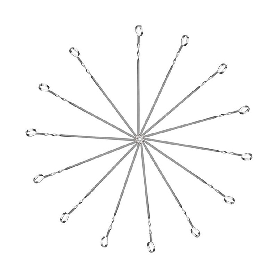 Kabob Skewers Premium Flat Metal BBQ Barbecue Skewer Long Stainless - 14 Pack