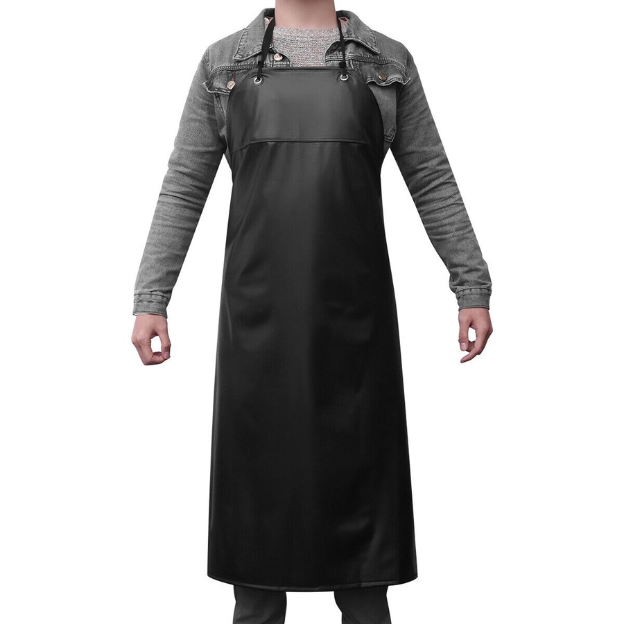 Kitchen PVC Apron Chef Butcher Work Heavy Duty Royal Waterproof - Black