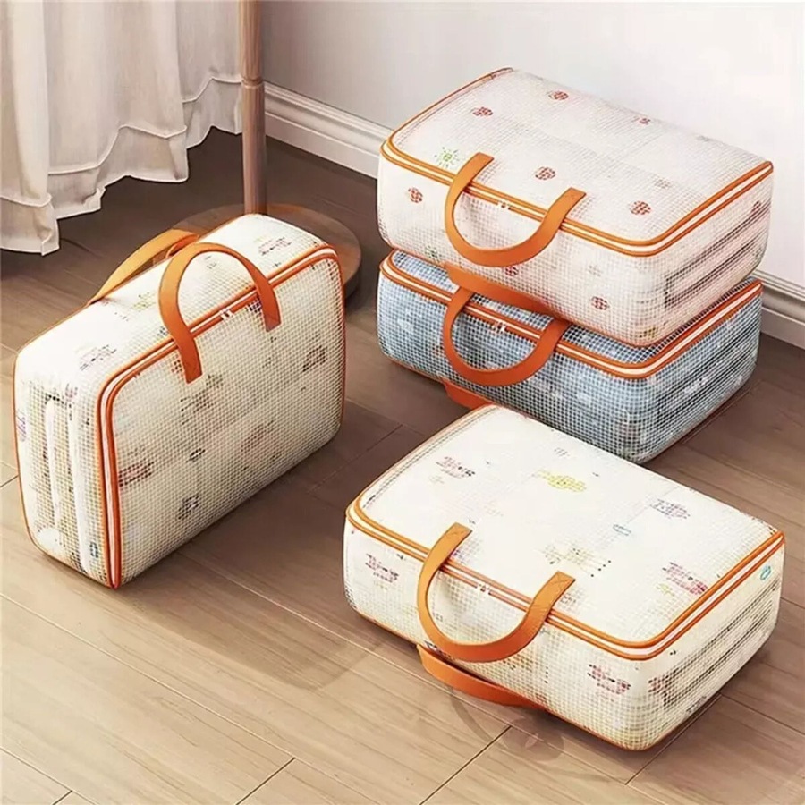 Large Capacity Quilt Storage Bags for Clothes Luggage Moving Organizing Bag - 4pcs