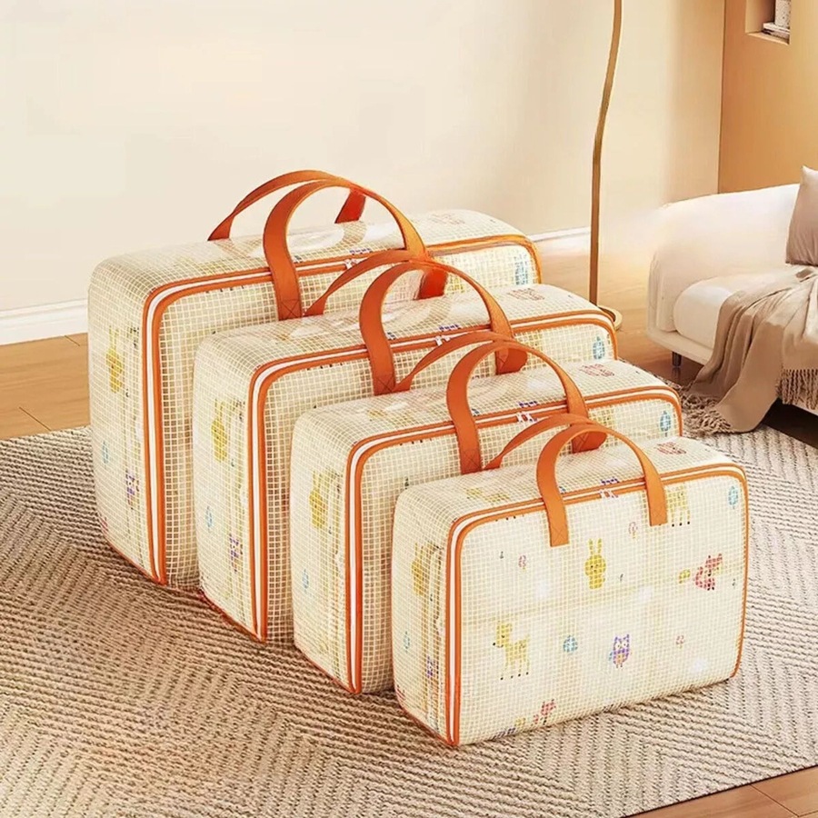Large Capacity Quilt Storage Bags for Clothes Luggage Moving Organizing Bag - 4pcs