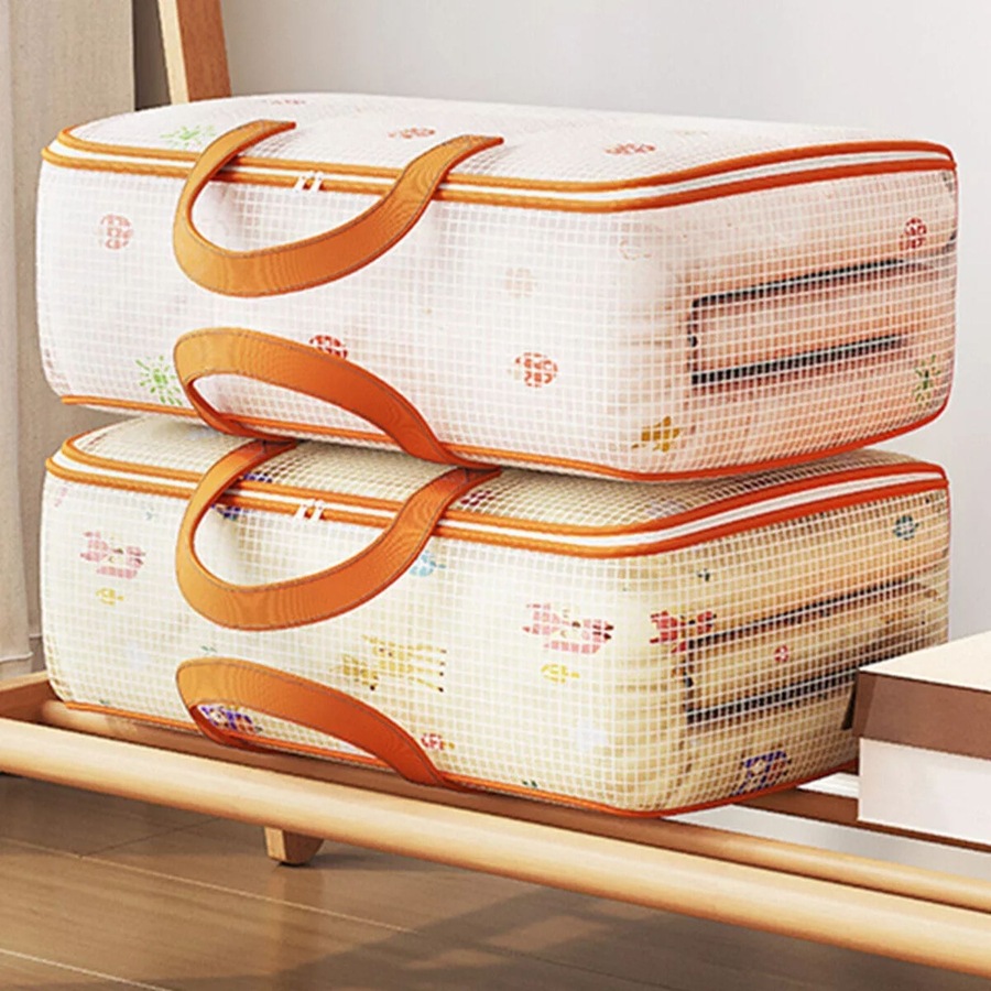 Large Capacity Quilt Storage Bags for Clothes Luggage Moving Organizing Bag - 4pcs