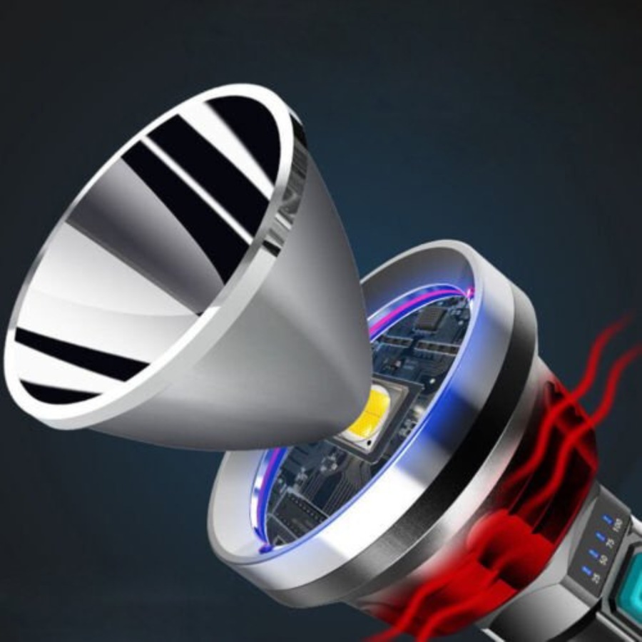 LED Light Super Bright USB Rechargeable Tactical Flashlight Torch - 90000LM