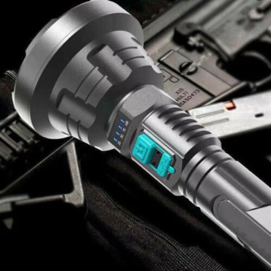 LED Light Super Bright USB Rechargeable Tactical Flashlight Torch - 90000LM