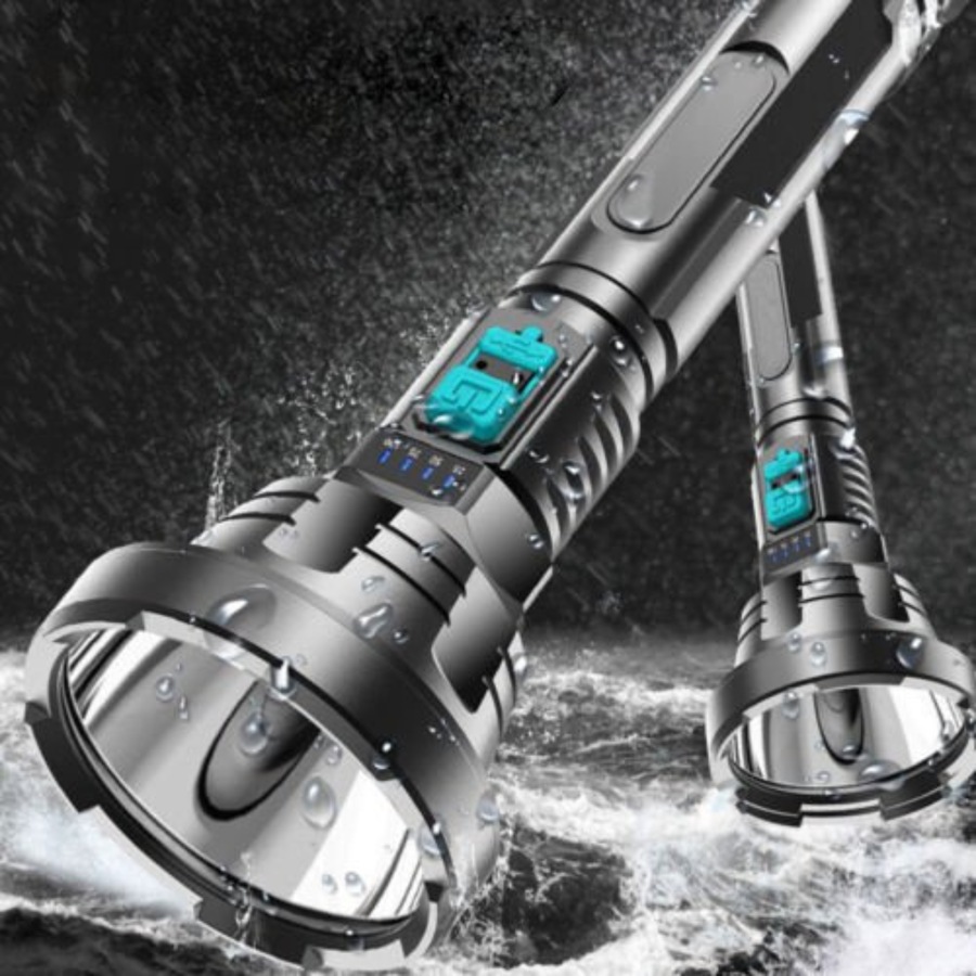 LED Light Super Bright USB Rechargeable Tactical Flashlight Torch - 90000LM