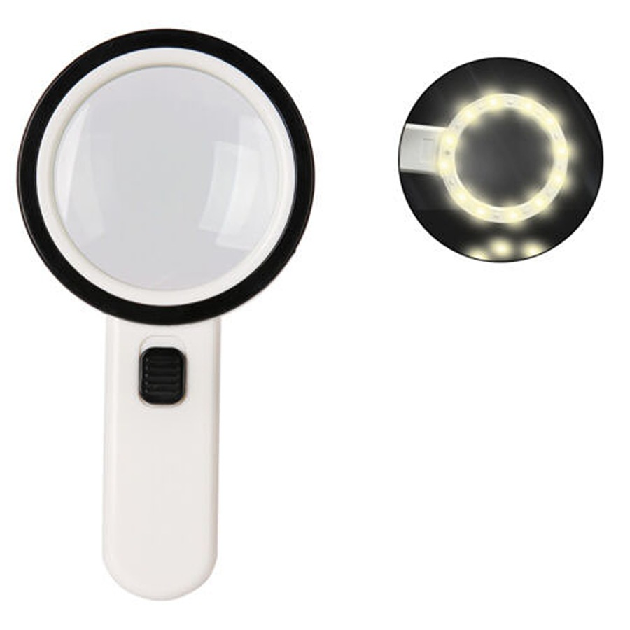 LED Magnifier Magnifying Glass With Light Handheld High Power Jumbo Loupe