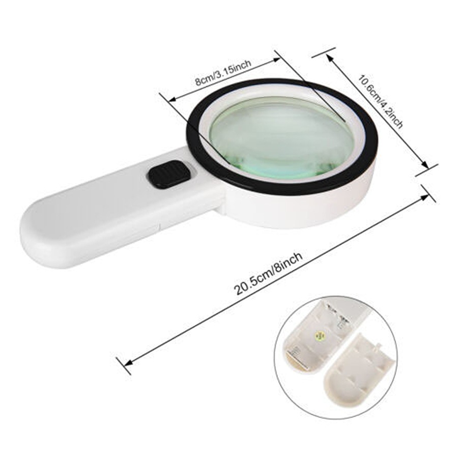 LED Magnifier Magnifying Glass With Light Handheld High Power Jumbo Loupe