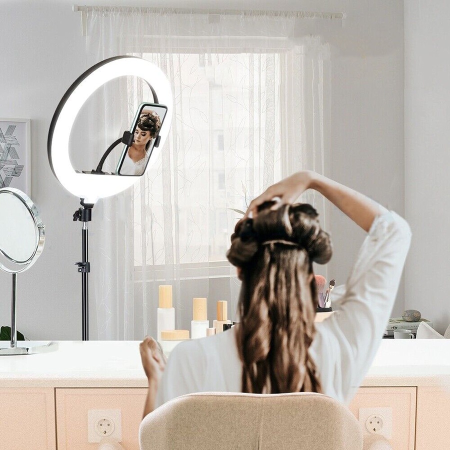 LED Ring Light Dimmable Lighting Phone Selfie Tripod Stand Makeup Live Lamp