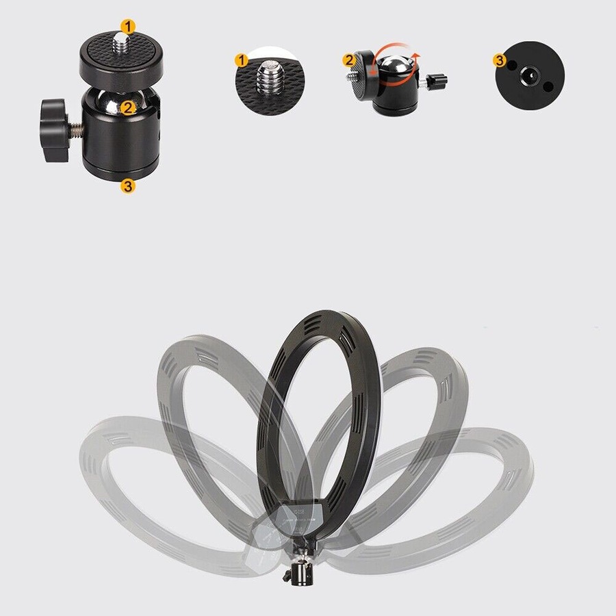 LED Ring Light Dimmable Lighting Phone Selfie Tripod Stand Makeup Live Lamp