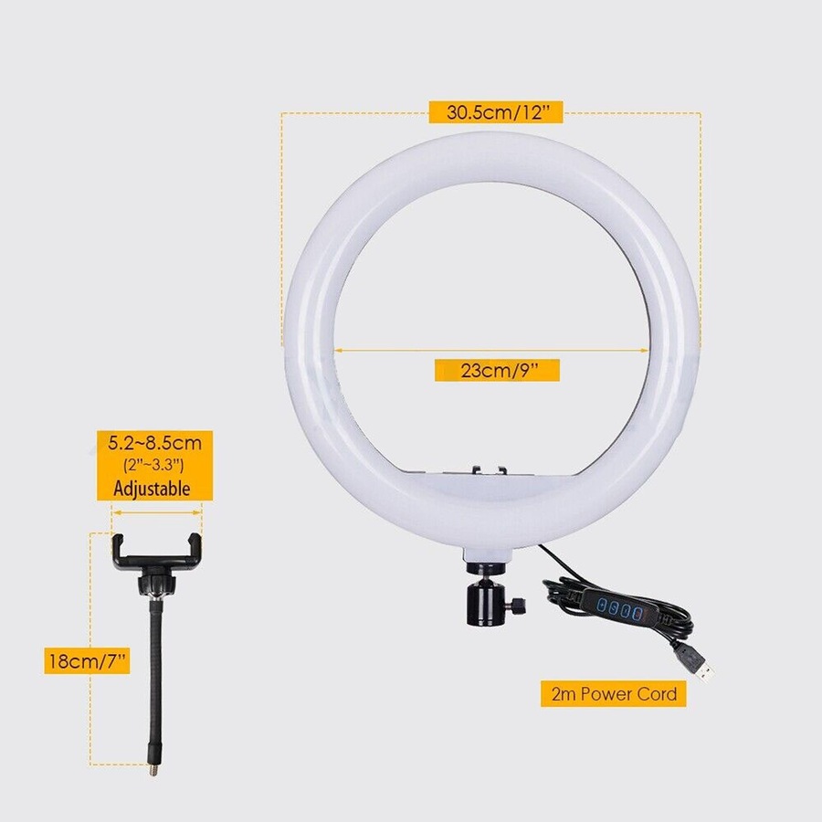 LED Ring Light Dimmable Lighting Phone Selfie Tripod Stand Makeup Live Lamp