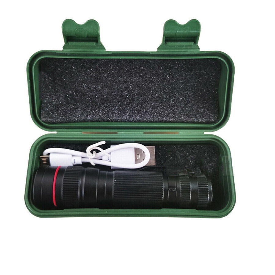 LED Tactical Flashlight USB Rechargeable Super Bright Torch Lamp Light - 2 Packs