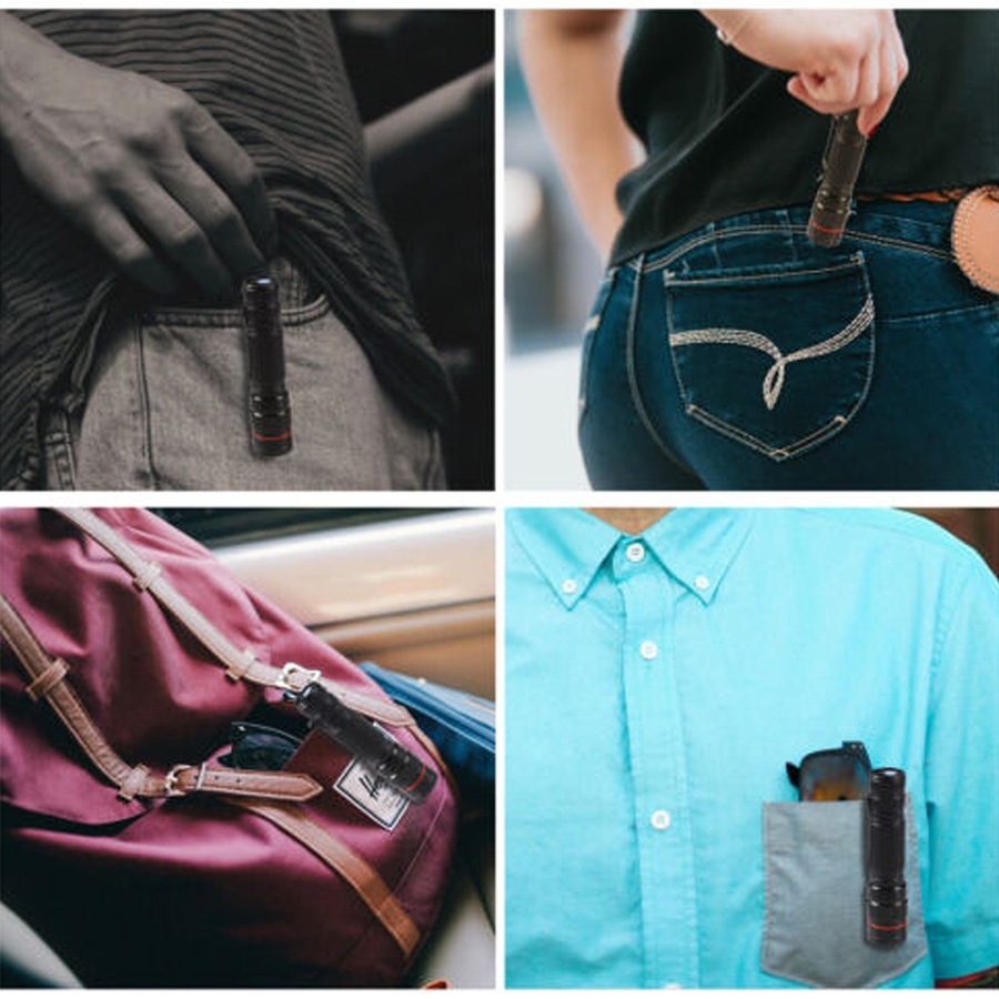 LED Tactical Flashlight USB Rechargeable Super Bright Torch Lamp Light - 2 Packs