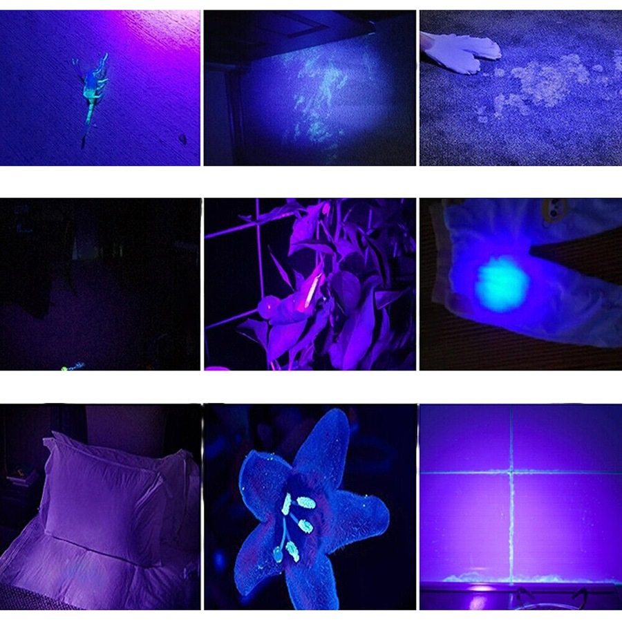 LED UV Flashlight Torch Light Lamp Ultraviolet Blacklight Aluminum Kit - 395nM