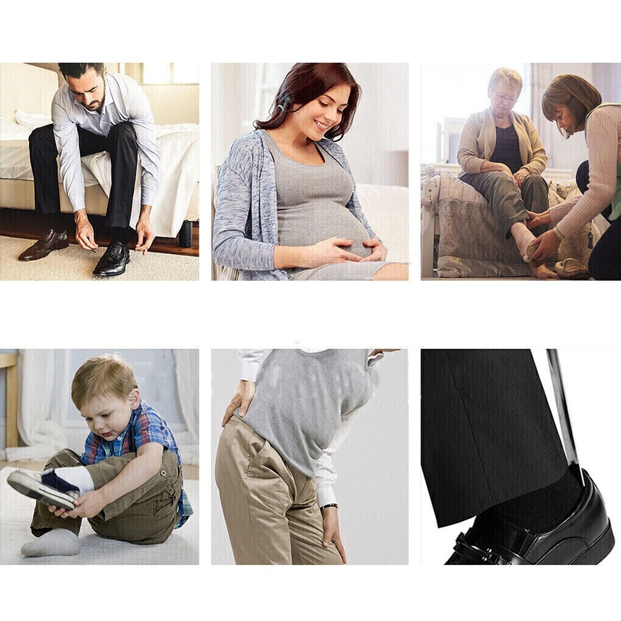 Long Handle Shoe Horn Professional Metal Stainless Steel Lifter Tool - Straight 16cm