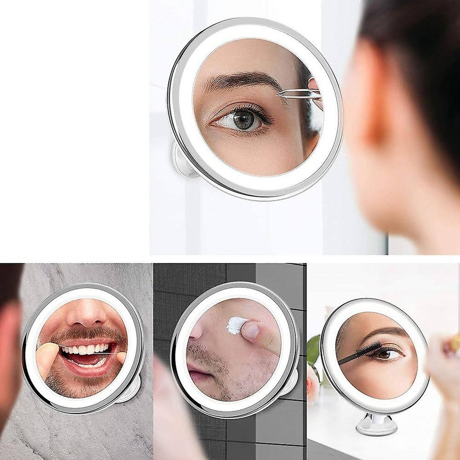 Magnifying Makeup Cosmetic Beauty Bathroom Mirror with LED Light 360 Degree Spin