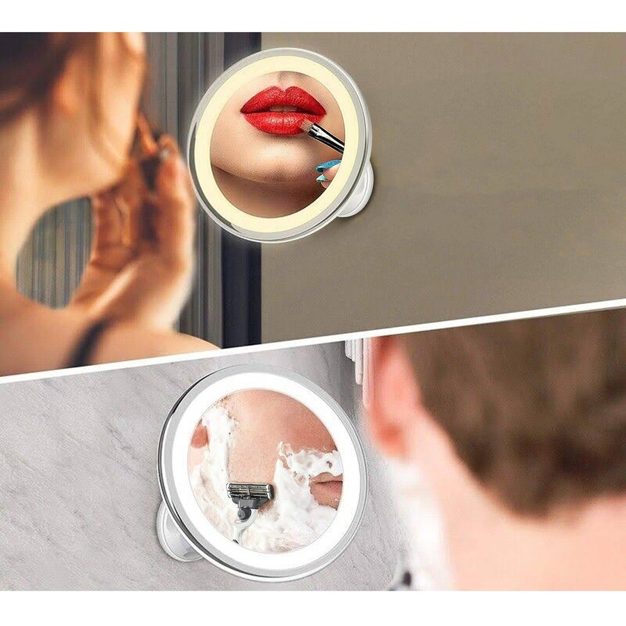 Magnifying Makeup Cosmetic Beauty Bathroom Mirror with LED Light 360 Degree Spin