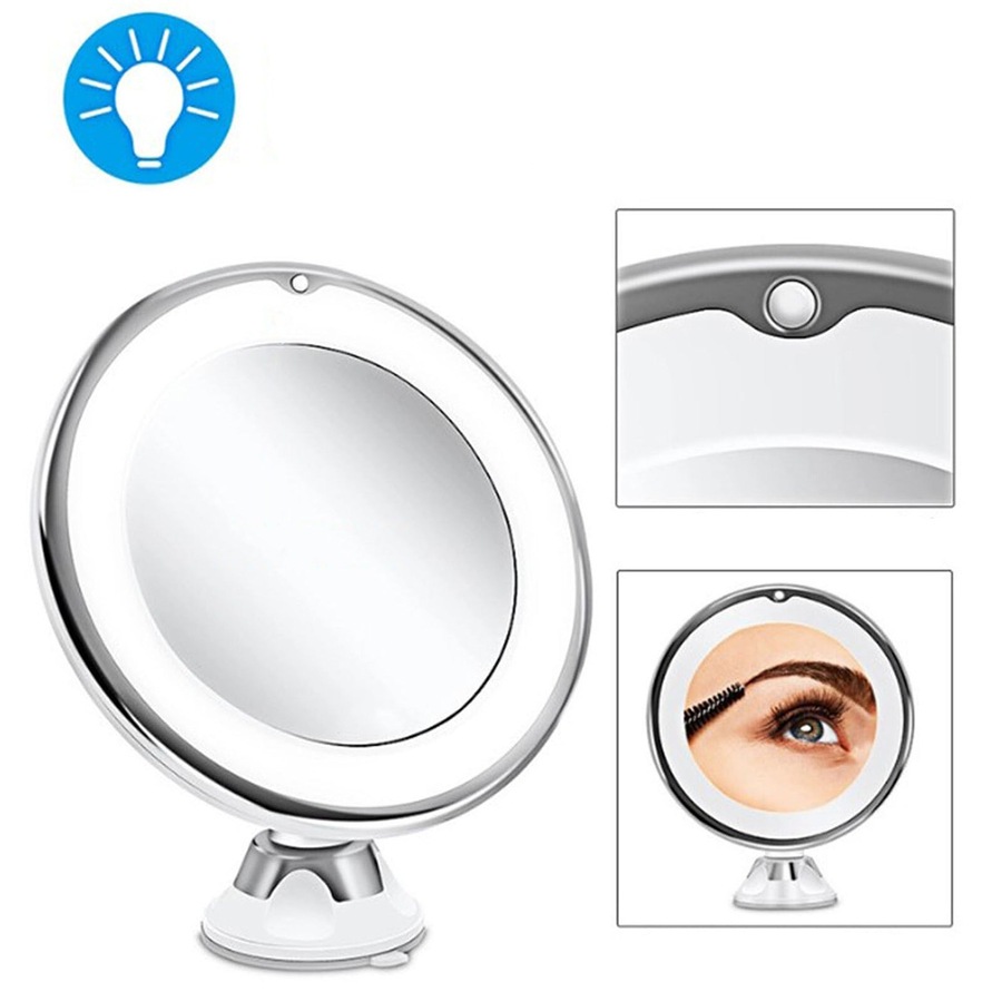 Magnifying Makeup Cosmetic Beauty Bathroom Mirror with LED Light 360 Degree Spin