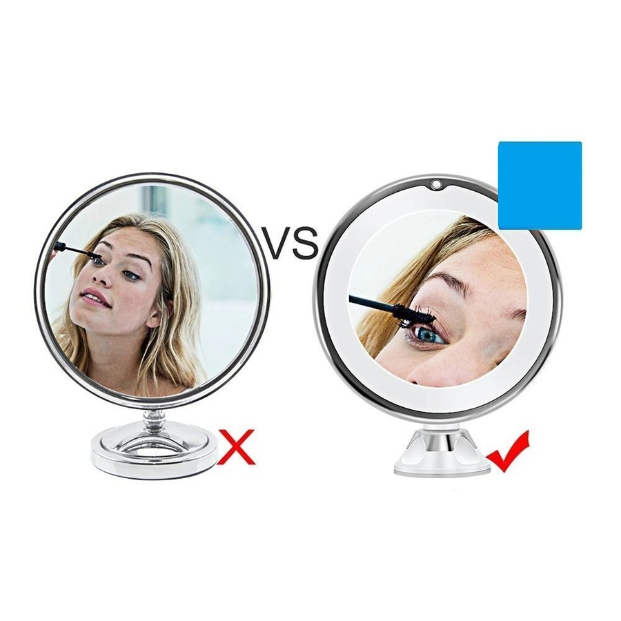 Magnifying Makeup Cosmetic Beauty Bathroom Mirror with LED Light 360 Degree Spin