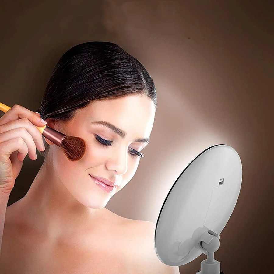 Magnifying Makeup Cosmetic Beauty Bathroom Mirror with LED Light 360 Degree Spin