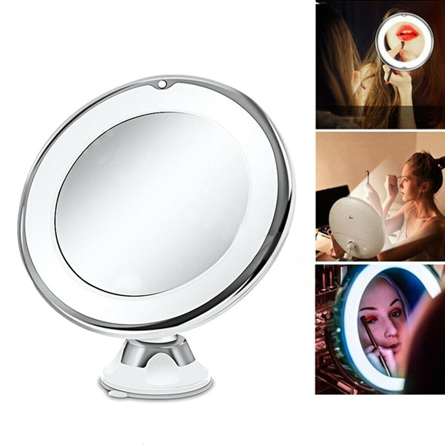 Magnifying Makeup Cosmetic Beauty Bathroom Mirror with LED Light 360 Degree Spin